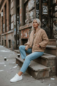 Quilted Zip-Up Puffer Jacket for Everyday Comfort 4