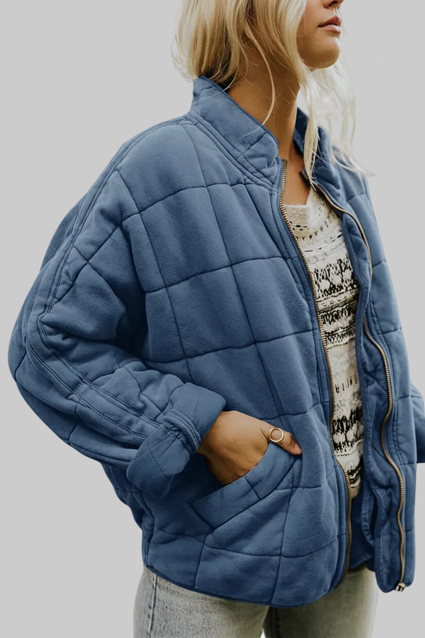 Quilted Zip-Up Puffer Jacket for Everyday Comfort 8