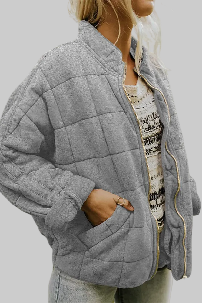 Quilted Zip-Up Puffer Jacket for Everyday Comfort 9