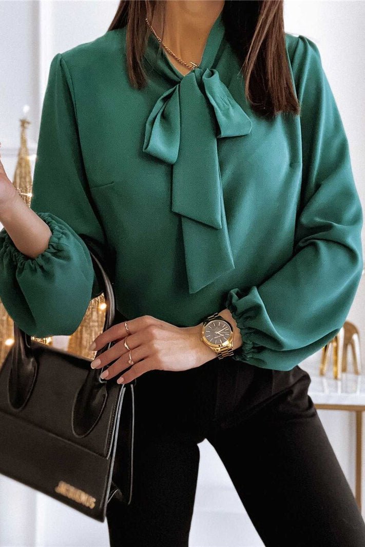Radiant Bow Neck Blouse for Effortless Elegance 0
