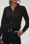 Refined Tailored Blouse with Pointed Collar for Effortless Elegance 0