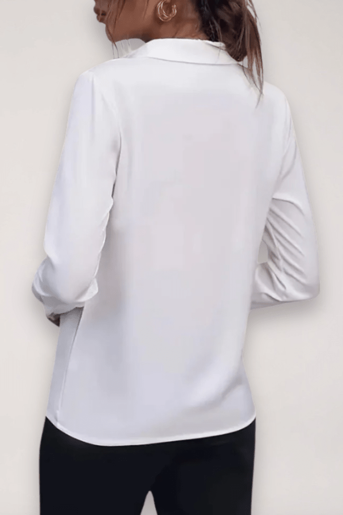 Refined Tailored Blouse with Pointed Collar for Effortless Elegance 2