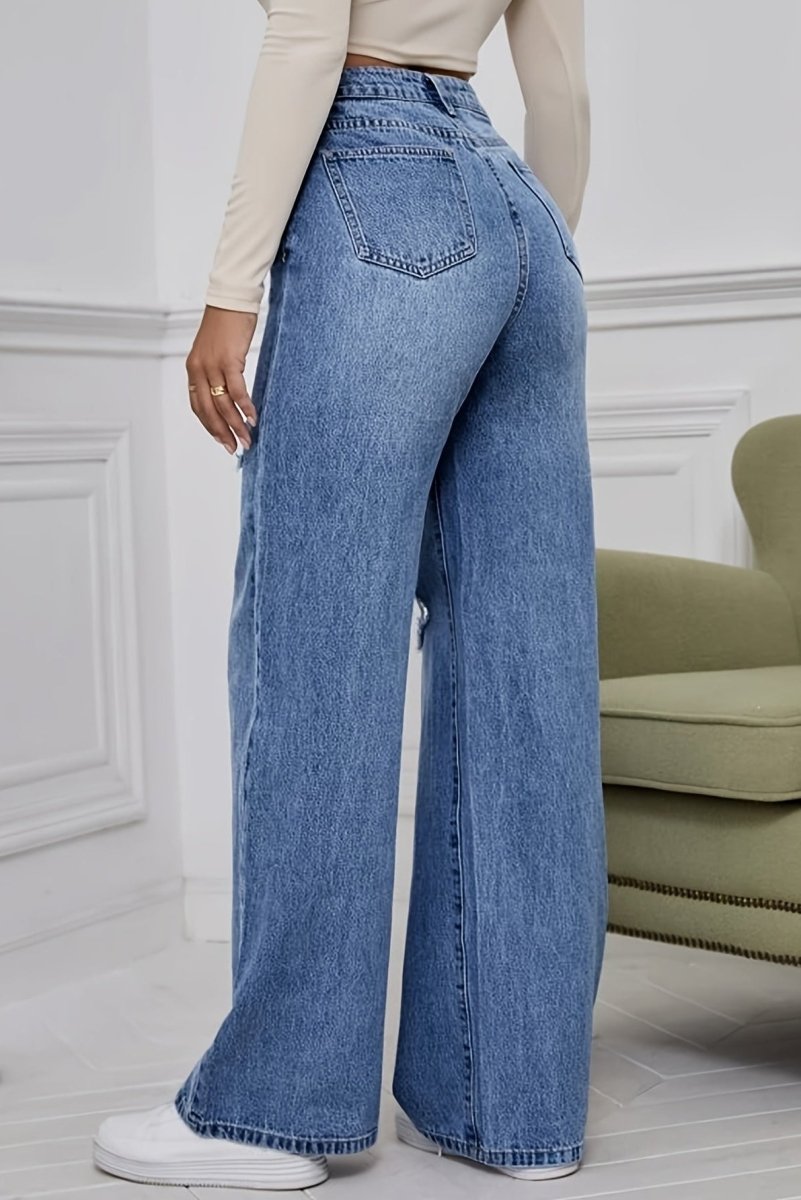 Relaxed Fit Distressed Baggy Jeans for Effortless Style and Comfort 1