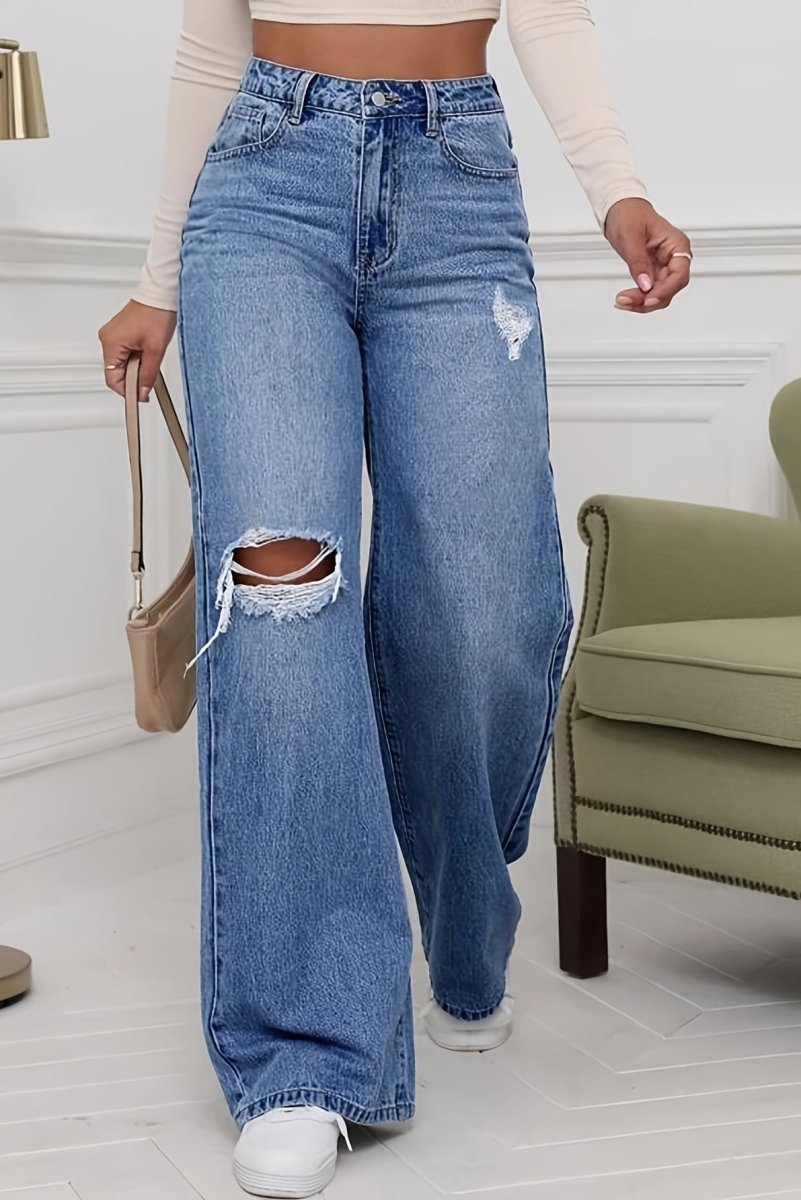 Relaxed Fit Distressed Baggy Jeans for Effortless Style and Comfort 3
