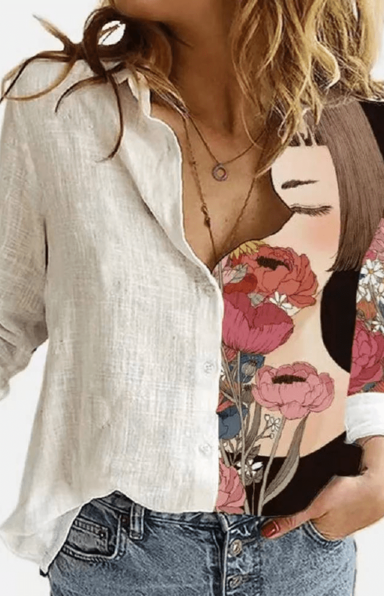 Relaxed Fit Floral Blouse for Effortless Elegance 3