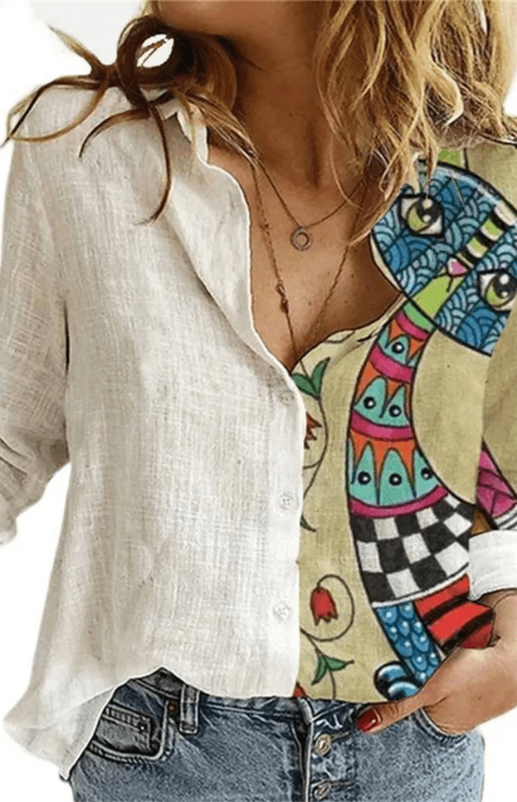 Relaxed Fit Floral Blouse for Effortless Elegance 6