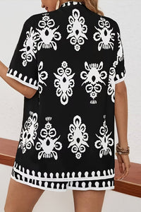 Relaxed Fit Resort Print Two Piece Set for Effortless Summer Style 5