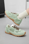 Retro Fashion Casual Sneakers - Genuine Leather Lace-Up Flats for Everyday Wear 0