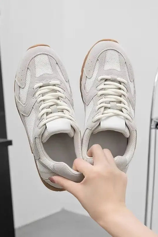 Retro Fashion Casual Sneakers - Genuine Leather Lace-Up Flats for Everyday Wear 5