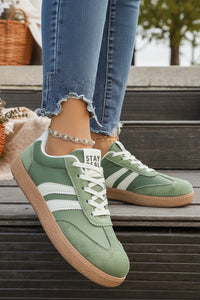 Retro Green Platform Sneakers - Faux Suede Thick Sole Casual Shoes 0