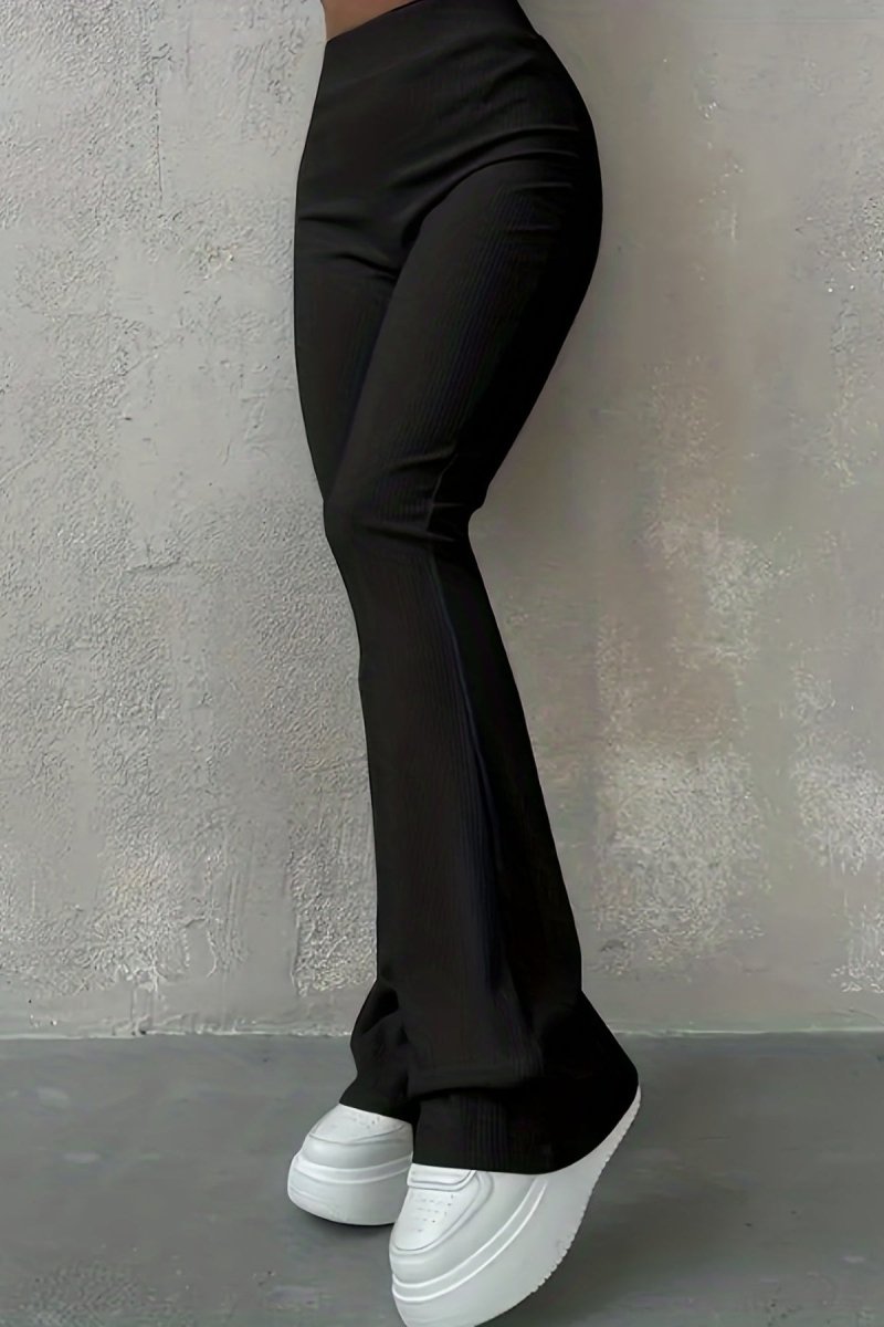 Ribbed High-Waist Slim Leggings for Effortless Style and Comfort 0