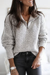 Ribbed Zip-Up Sweater for Everyday Comfort and Versatility 0