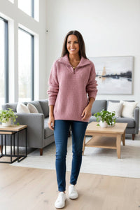 Ribbed Zip-Up Sweater for Everyday Comfort and Versatility 6