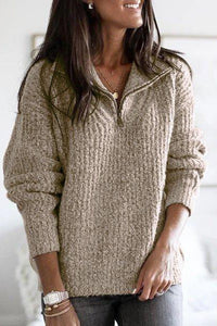Ribbed Zip-Up Sweater for Everyday Comfort and Versatility 9