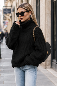 Oversized Turtleneck Sweater for Women
