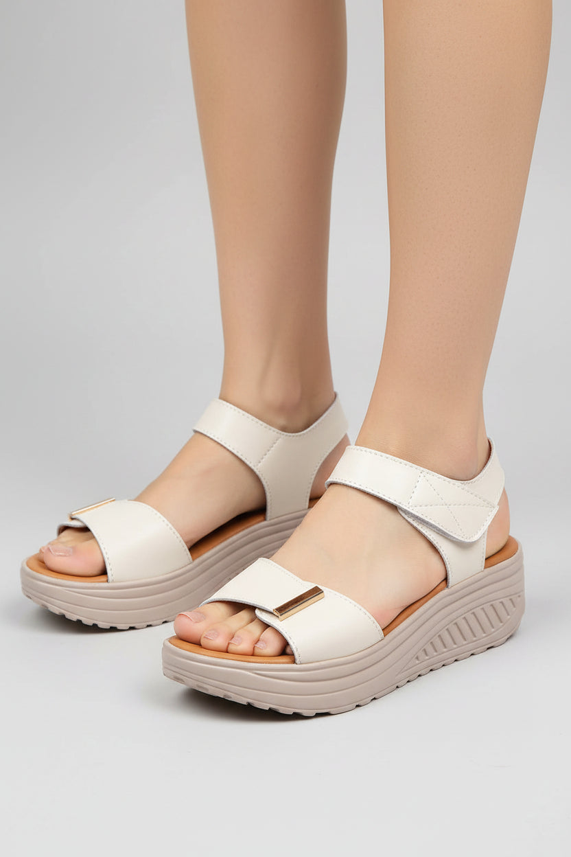 T Strap Platform Mary Jane Sandals