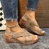 Orthopedic Peep Toe Wedge Heel Sandals For Women