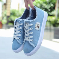 Denim Canvas High-Top Lace-Up Sneakers