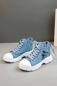 High-Top Canvas Denim Sneakers