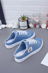 Denim Canvas High-Top Lace-Up Sneakers