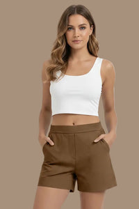 High Waist Active Shorts for Outdoor and Leisure Wear