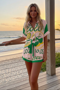 Printed Shirt And Shorts Set