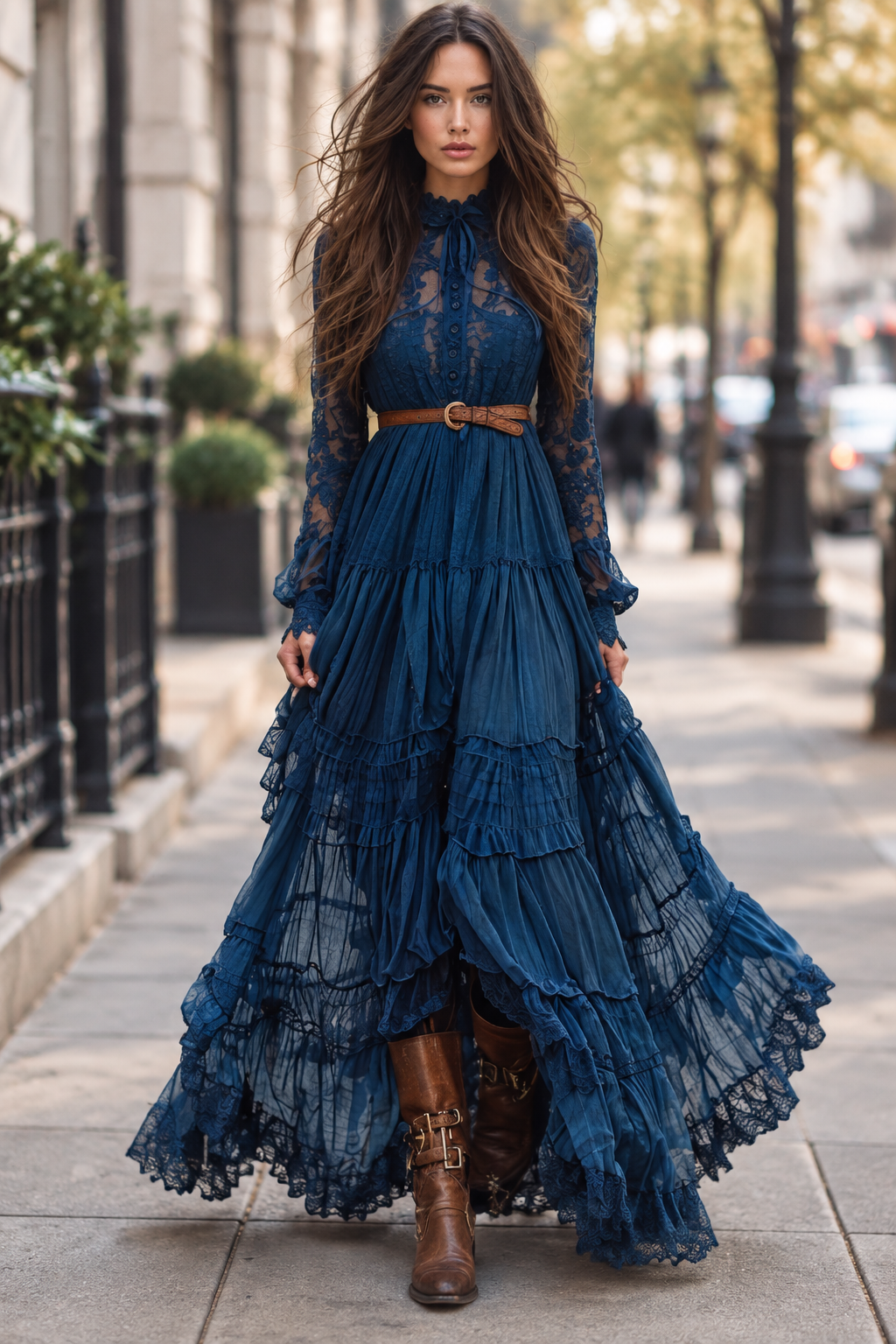 Romantic Long Sleeve Dress for Elegant Special Events