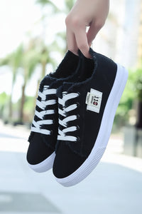Denim Canvas High-Top Lace-Up Sneakers
