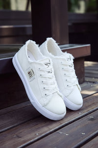 Denim Canvas High-Top Lace-Up Sneakers