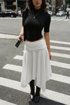 Retro Inspired Midi Skirt with Relaxed Everyday Charm
