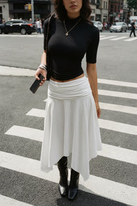 Retro Inspired Midi Skirt with Relaxed Everyday Charm