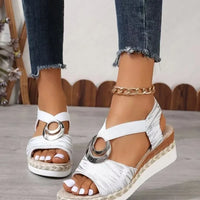 Orthopedic Snake Print Gladiator Wedge Sandals For Women
