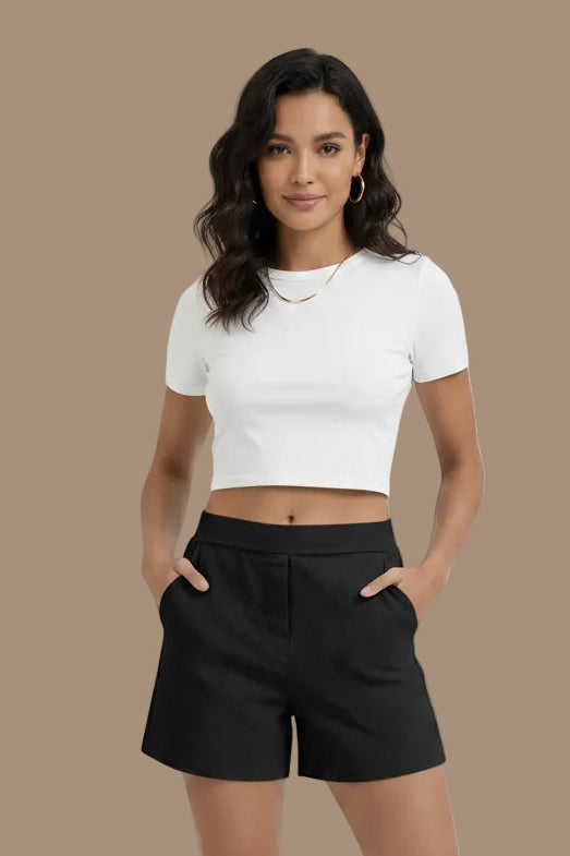 High Waist Active Shorts for Outdoor and Leisure Wear