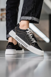 Denim Low-Top Casual Sneakers