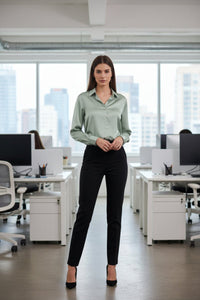 Satin Button-Up Blouse for Effortless Elegance and Versatility 1
