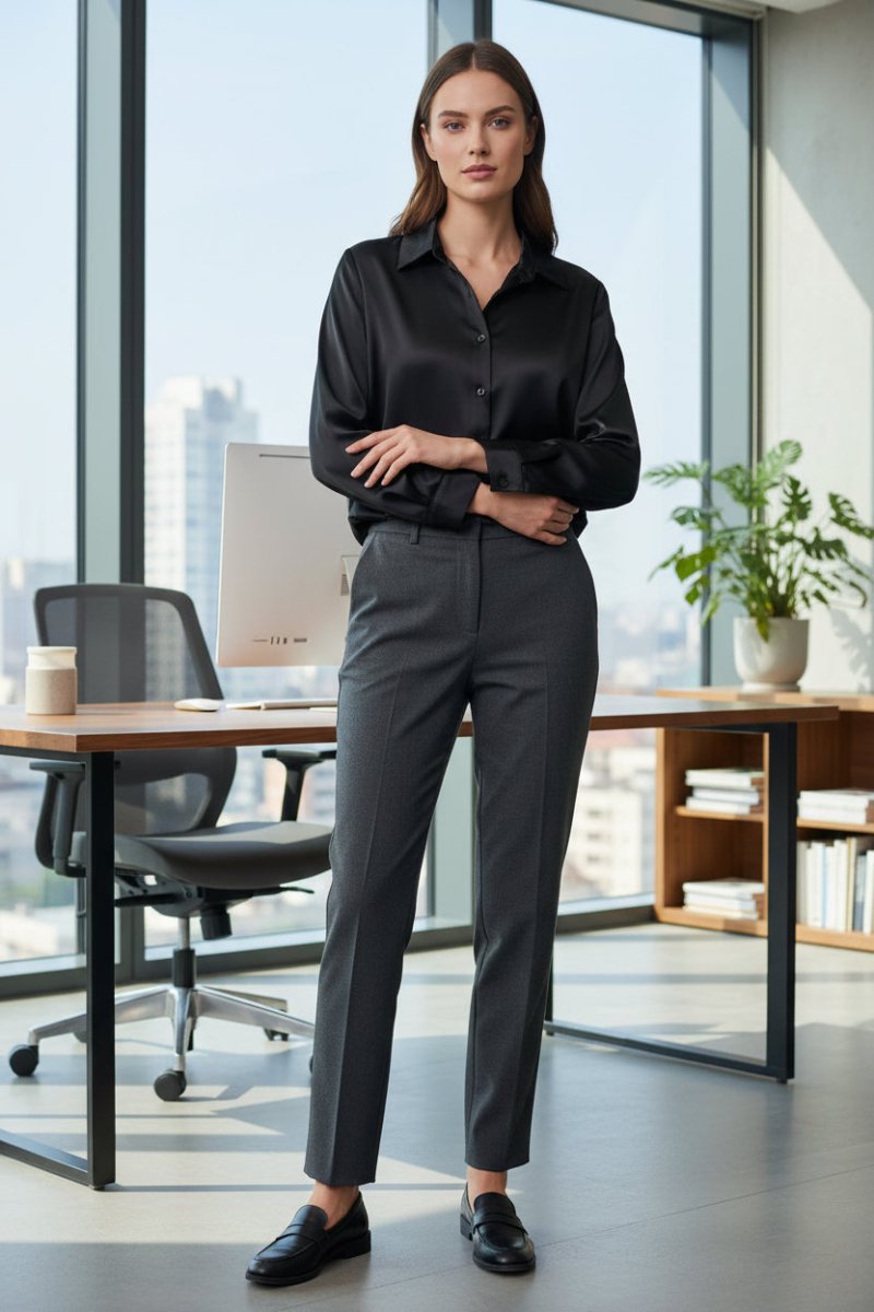 Satin Button-Up Blouse for Effortless Elegance and Versatility 4