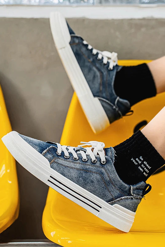Denim Low-Top Casual Sneakers