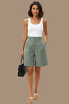 Pleated Bermuda Shorts with Sophisticated Tailored Appeal
