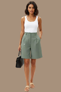 Pleated Bermuda Shorts with Sophisticated Tailored Appeal