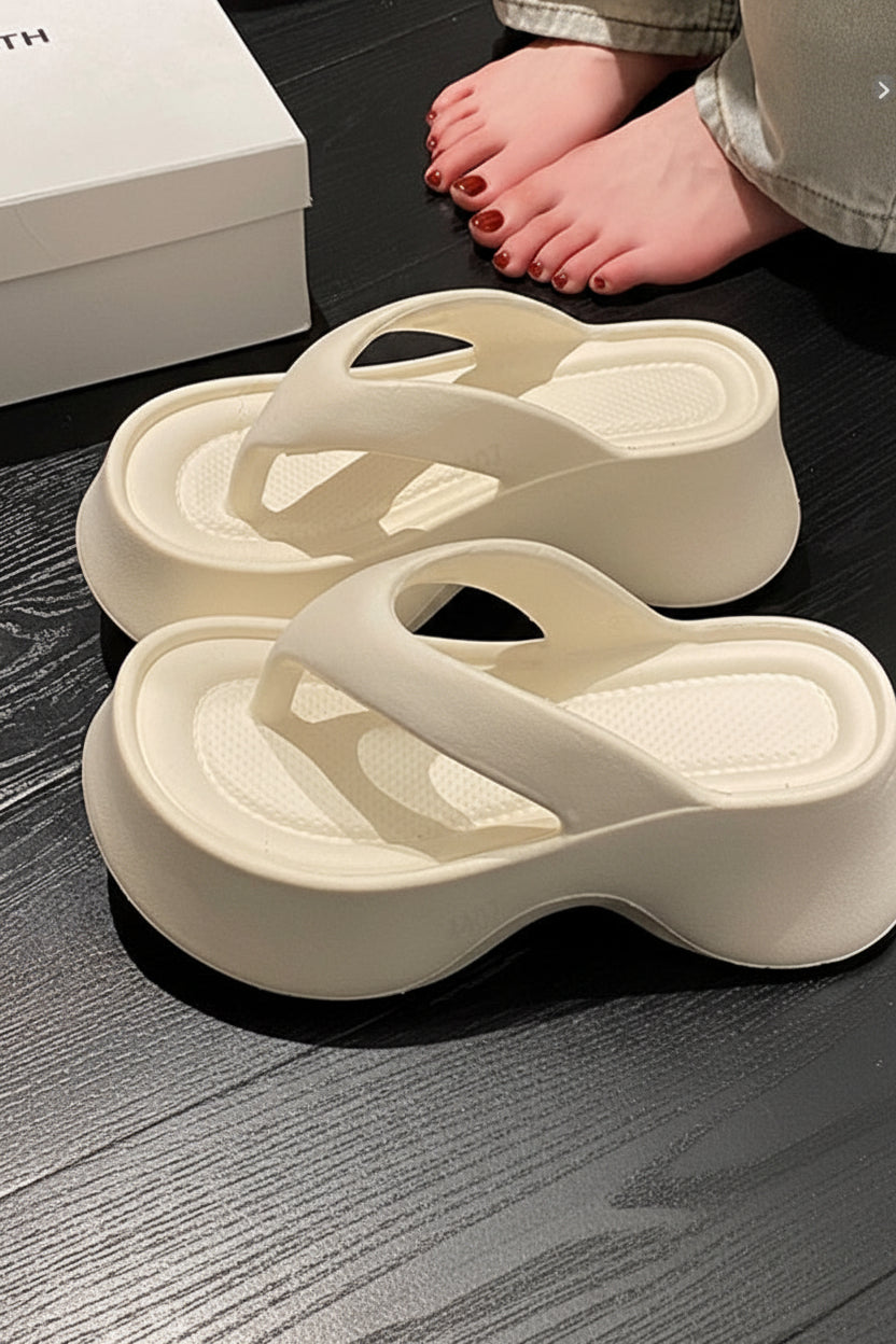 Platform Sandals with Stylish Thong Design