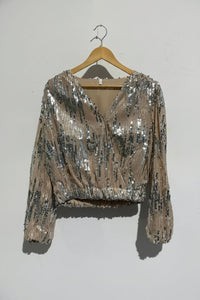 Sequin Party Top with Long Sleeves