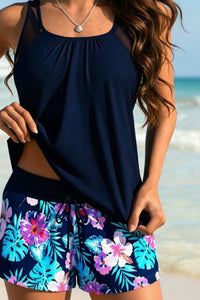 Sportliches Blouson Tankini-Badeanzug-Set