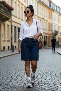 Vintage inspirierte Bermuda-Shorts mit funktionalen Taschen