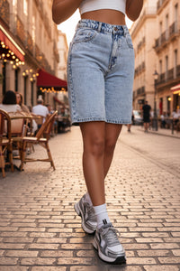 Vintage inspirierte Bermuda-Shorts mit funktionalen Taschen