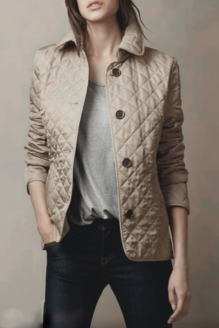 Quilted Button-Collar Parka