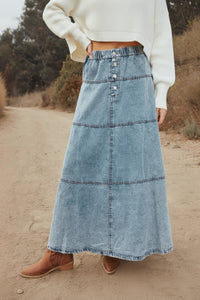 Vintage Patchwork Maxi Skirt