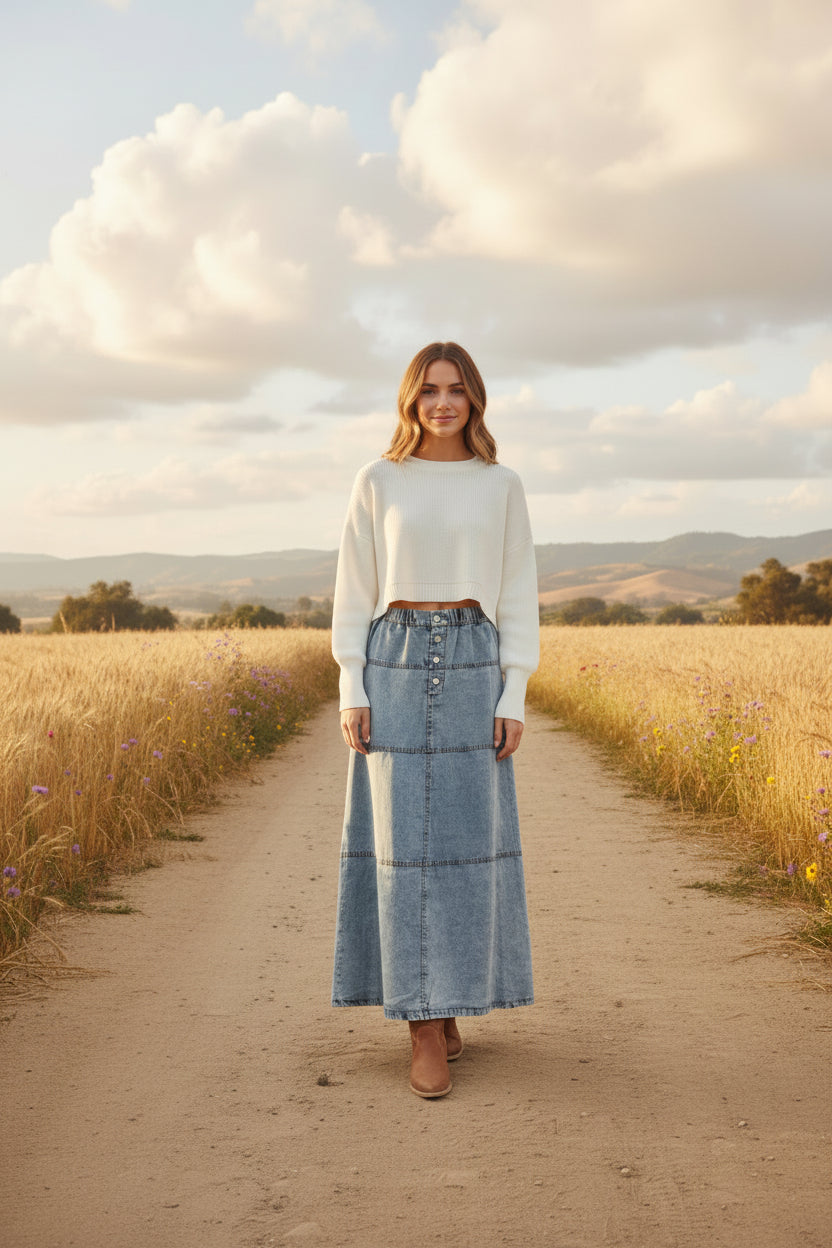 Vintage Patchwork Maxi Skirt