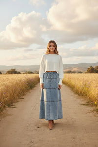 Vintage Patchwork Maxi Skirt