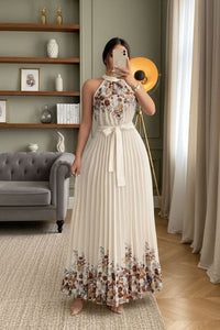 Eleganter bedruckter Jumpsuit mit Taillenknoten