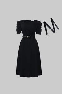 Polished Belted Midi Dress